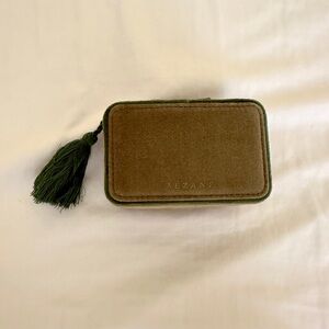 Sézane Velvet Olive Green Jewelry Box